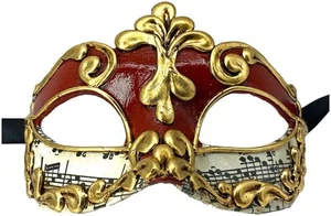 Colombina Musica Sinfonia Red Venetian Italian Made Masquerade Womens Mask - Picture 1 of 2