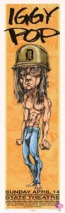 DEREK HESS IGGY POP SIGNED SILKSCREEN LIMITED EDITION ROCK CONCERT POSTER - Picture 1 of 1