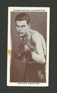 Tarjeta de tabaco cigarrillo Arthur Dahahar #10 1938 boxeo Churchmans - Imagen 1 de 1