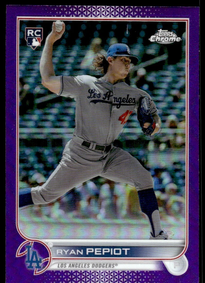 2022 Topps Chrome Update PURPLE REFRACTOR Ryan Pepiot Rookie Los Angeles Dodgers - Image 1 of 2