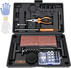 98Pcs Tire Repair Kit,Heavy Duty Tire Plug Repair Changing Tool to Fix Punctures - Picture 1 of 9