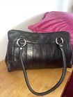 Gorgeous Visconti 100% Leather Tote Bag Handbag SHOULDER BAG BLACK