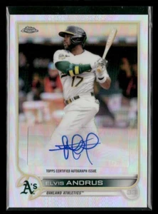 2022 Topps Chrome Update AC-EA Elvis Andrus Autographs Auto - Picture 1 of 2