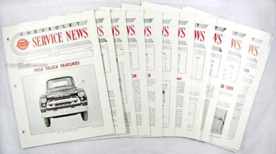 1956 Chevrolet Servizio News Set Chevy Negozio Manuale Revisions - Immagine 1 di 3