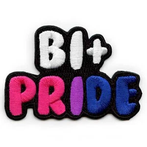 Bisexual Pride Colors Script Patch Women Rainbow Men Embroidered Iron On - Bild 1 von 2