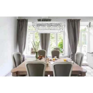 Crystal Chandelier Light Fixture Chrome High Quality Kitchen Dining Room 36" - Picture 1 of 12