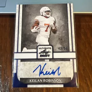 Keilan Robinson 2022 Leaf Ultimate Draft Blue Auto #BA-KR1 /50 Texas Bama Jags - Bild 1 von 3