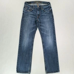American Eagle Jeans Uomo Originale Dritto Distressed Elasticizzato Blu Denim 29x31 - Foto 1 di 11