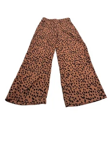 Ally Womens Orange Brown Animal Print Pants Size 8 GC - Picture 1 of 5