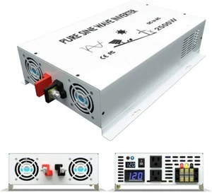  Inversor de potencia de onda sinusoidal pura 2500 W 12 V CC a 120 V CA camión/RV/automóvil/hogar solar  - Imagen 1 de 12