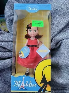 Madeline Doll Christmas Holiday Red Dress Poseable 2003 Learning Curve PARIS Toy - Picture 1 of 5
