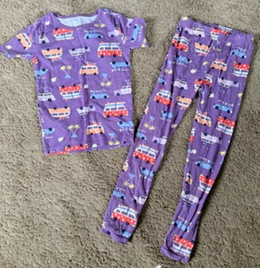 Girls Carters 2 Piece Pajama Set Purple With vans short sleeve long pant size 8 - Picture 1 of 4