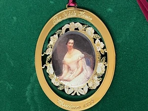 White House Historical Assoc Christmas Ornament 1993 Gold Plate Julia Tyler - Picture 1 of 9