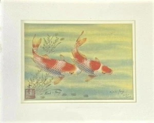 Karl J Feng Goldfish Signed Art Print 8x10 Matted Numbered 205/1000 Nature - Picture 1 of 7