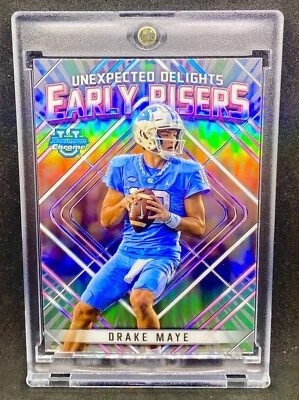 Drake Maye RARE ROOKIE RC REFRACTOR INVESTMENT CARD SSP BOWMAN CHROME MINT - Image 1 of 2