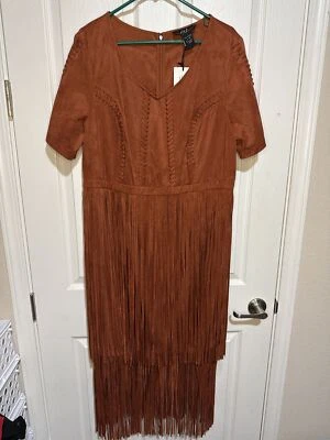 Women's MIDNIGHT VELVET Suede Fringe Cowgirl Western Dress - Image 1 of 3