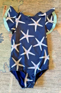 Pepita &Me Girls Flutter Sleeve One Piece Swimsuit Navy with Starfish Size 8 - Picture 1 of 5