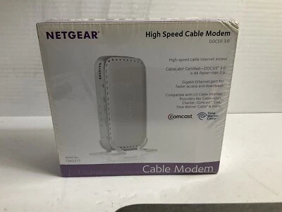 NETGEAR DOCSIS 3.0 HIGH SPEED CABLE MODEM MODEL # CMD 31 T COMCAST SEALD BOX     - Image 1 of 4