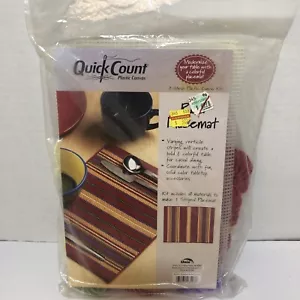 Quick Count Plastic Canvas Red Placemat Kit 3057474 Makes 1 Striped NEW Sealed - Picture 1 of 3