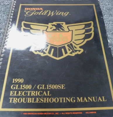 1990 Honda GL1500 GL1500SE Moto Eléctrico Cableado Problemas Manual - Imagen 1 de 2