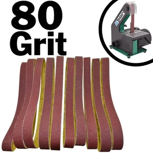 10 Pack of 1x30" 80 Grit Sanding Belts Compatible with 1 x 30 Belt Sanders - Picture 1 of 4