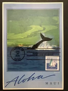 Sailboats 2023 FDC MaxiCard vintage postcard Lahaina Maui Pioneer Inn Shorefront - Picture 1 of 2