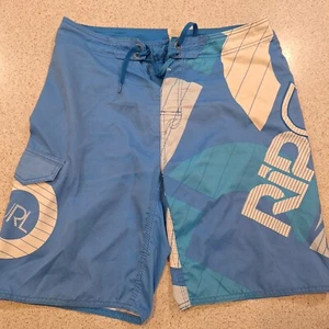 RipCurl Boardshorts Size 32 Surf Swimwear Blue and white - Picture 1 of 6