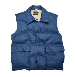 Gale Sobel Men's XLT Duck Down Duck Feather Blue Puffer Vest Vintage 80s - Picture 1 of 9