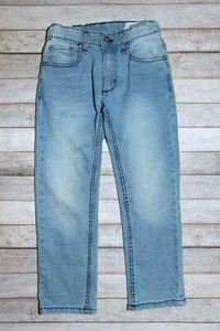 Six Lincoln New York Boy's Size 7 Slim Fit Denim Light Wash Straight Leg Jeans - Picture 1 of 11