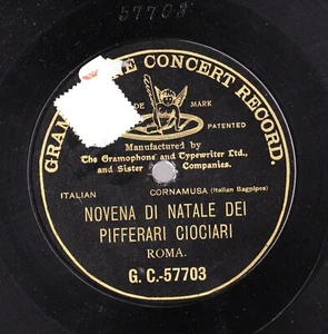 Novena di Natale dei Pifferari Ciociari. 78 rpm HMV Black G&T 10” GC-57703. E++ - Imagen 1 de 1