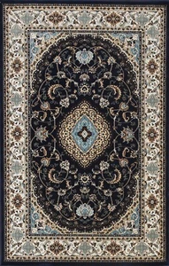 New Navy Blue Medallion Floral Traditional Oriental Area Rugs Turkish Carpets - Picture 1 of 20