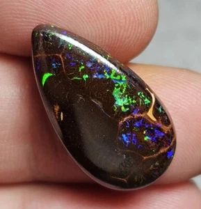 Polished Boulder Opal Green Koroit Matrix Specimen 9.3 Cts Lapidary Australian - Bild 1 von 14