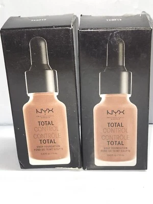 Base de maquillaje NYX Total Control Pro Drop TCPDF19 Mocha .43 oz Ea 2 piezas leer Foto 1 de 3