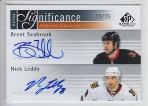 2011-12 UD SP GAME USED SEABROOK LEDDY AUTO /25 EXTRA SIGNIFICANCE Autograph Haw - Picture 1 of 1