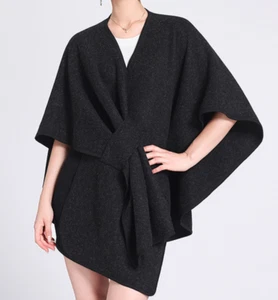 Women Large Poncho Free Size Tie Free - Picture 1 of 6