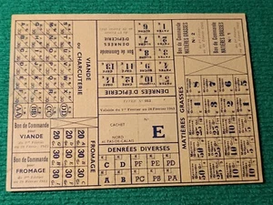 Billet de Nécessité - Feuille de rationnement VIANDE CHARCUTERIE, DENREES - 1943 - Imagen 1 de 2