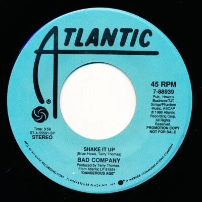 BAD COMPANY - SHAKE IT UP - ATLANTIC 7-88939 - 45 Record NM - Image 1 of 2