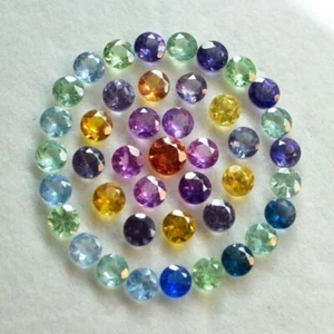 20 Pcs Natural CEYLON SAPPHIRE Mix Round Cut CERTIFIED Loose Gemstone 5x5 mm Lot - Picture 1 of 5