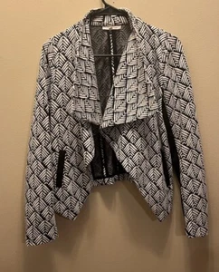 41 Hawthorn Catania Jacket Womens Size Small White/Black Knit Draped Blazer - Picture 1 of 3