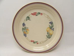Fülle (Corelle) Mittagessen Teller Eckstein Früchte blau & weinrot Bänder b151 - Bild 1 von 2