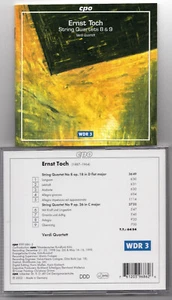 Ernst Toch - String Quartets Nos. 8 & 9, Verdi Quartett, CPO 2002 CD - Picture 1 of 1