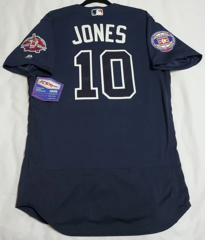 AUTHENTIC MAJESTIC CHIPPER JONES 44 LARGE, ATLANTA BRAVES FLEX BASE Jersey Cover