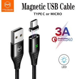 MCDODO Magnetic Reversible for Type C Micro USB Cable 3A Fast Charge 1.2m - Picture 1 of 16