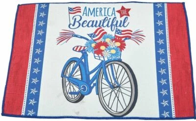 Alfombrilla de secado rápido de microfibra (14"x21") PATRIÓTICA DE EE. UU., HERMOSA BICICLETA DE Estados Unidos, roja, MI Foto 1 de 4