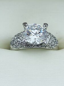 #47 Victoria Wieck .925 Large Round Absolute CZ with Pave Ring Size 10