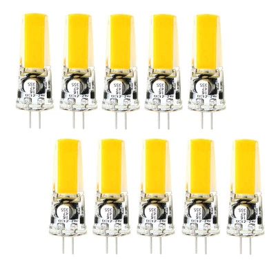10x G4 COB-2508 LED RV barco lâmpada lâmpada de cristal 12-24V branco quente 3200K - Imagem 1 de 4