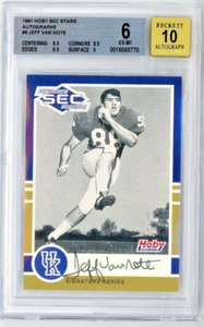 1991 Hoby SEC Stars Autographs #9 Jeff Van Note - Kentucky GRADED BGS 6 /AUTO 10 - Picture 1 of 2