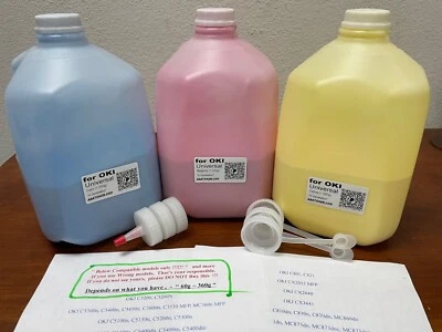 (3,000g) CMY Color Toner Refill for OKI Okidata Color printer UNIVERSAL BULK - Image 1 of 4