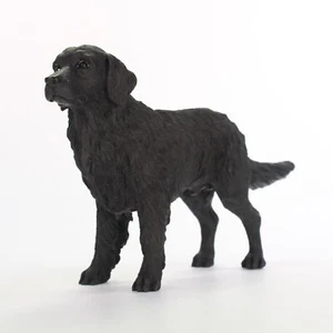 Flat Coated Retriever Figurine Hand Painted Collectible Statue - Picture 1 of 1