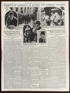TITANIC KATASTROPHE 17. APRIL 1912 ZEITUNG 1 SEITE POSTER, THE NEW YORK HERALD - Bild 1 von 12